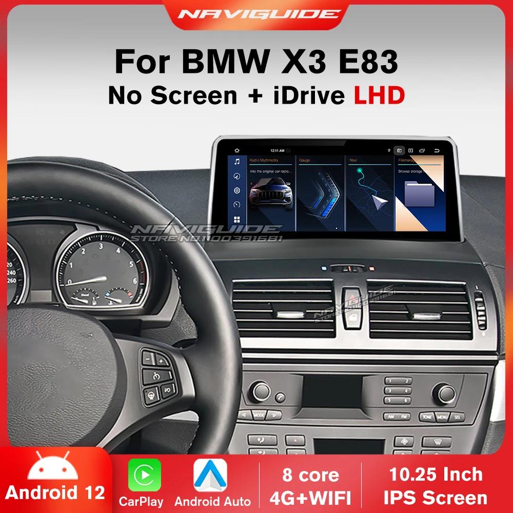 NAVIGUIDE BMW X3 E83  ڵ , 2005 2008  ī÷ Ƽ̵ ÷̾, GPS, BT, FM, 4G, , 10.25 ġ, ȵ̵ 13